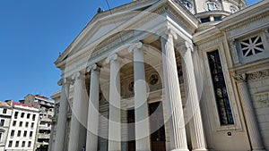 Romanian Athenaeum in city of Bucharest, Romania