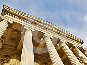 The Romanian Athenaeum, a concert hall in the center of Bucharest, Romania