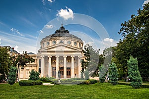 Romanian Athenaeum, concert hall in the center of Bucharest photo