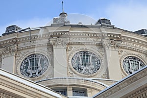 Romanian Athenaeum-detail during the winter