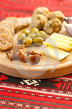 Romanian christmas appetizer consist of various pork dishes