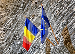 Romanian and EU Flag