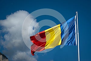 Romanian flag and clouds