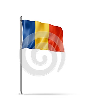 Romanian flag isolated on white