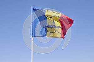 Romanian flag in the wind