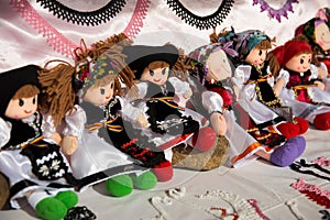 Romanian handmade dolls in traditional clothes