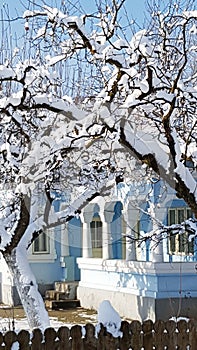 Romanian house in winter