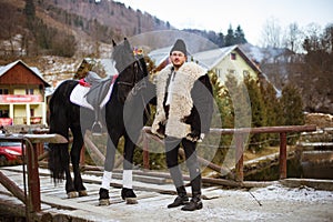 Romanian tradition on a winter day