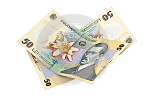 Romanian money 50 lei banknotes