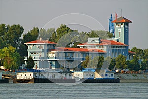 Romanian Naval Authority building on the Danube river side, Giurgiu, Romania