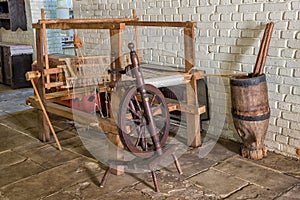 Romanian old age wooden loom machine