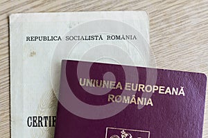 Romanian Passport and Birth Certificate