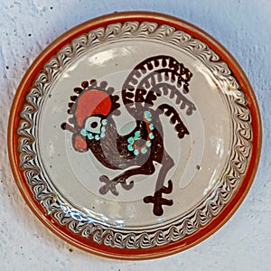 Romanian traditional ceramic plate, Horezu, Romania