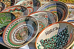 Romanian traditional ceramic plates