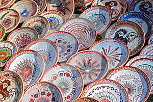 Romanian traditional ceramic in the plates form