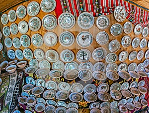 Romanian traditional ceramic plates from Horezu area, Romania