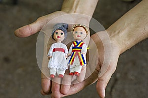 Romanian traditional colorful handmade dolls