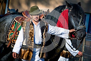 Romanian traditional costume in Bucovina county on celebration time