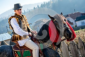 Romanian traditional costume in Bucovina county on celebration time