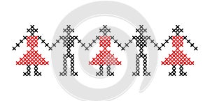 Romanian traditional folk dance -cross stich design