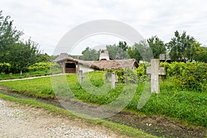 Romanian traditional house buried in the ground