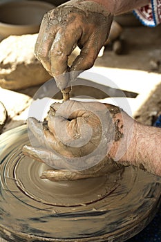 Romanian traditional pottery making