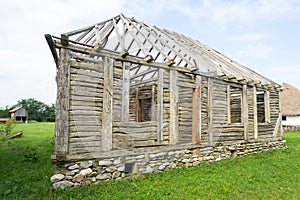 Romanian traditional wood house frame