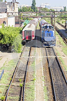 Romanian trains in station