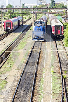 Romanian trains in station