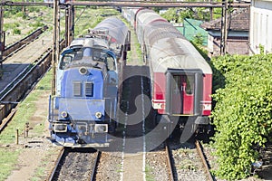 Romanian trains in station