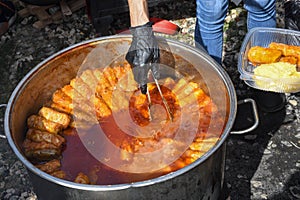 Romanian typical food named sarmale. Cabbage rolls with meat, rice and vegetables