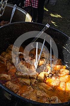 Romanian typical food named sarmale. Cabbage rolls with meat, rice and vegetables