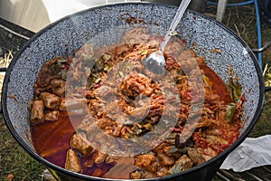 Romanian typical food named sarmale. Cabbage rolls with meat, rice and vegetables