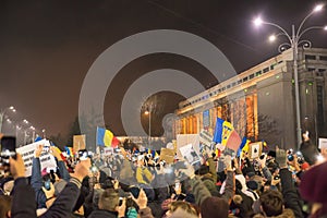 Romanians protest against government