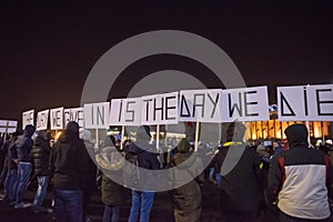 Romanians protest against government