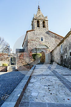 The romanic church of Santa Maria de Sau in Vilanova de Sau, Spain photo