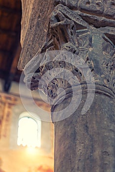 Romanic Column in Abbbey of Pomposa