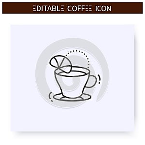 Romano coffee line icon. Editable illustration