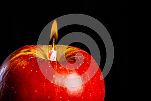 Romantic apple -shaped candle