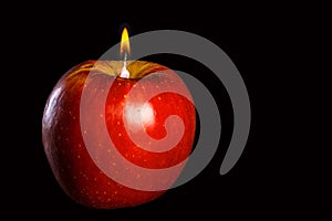 Romantic apple -shaped candle