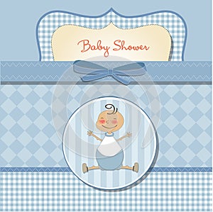 Romantic baby boy shower card