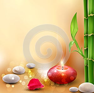 Romantic background with bamboo