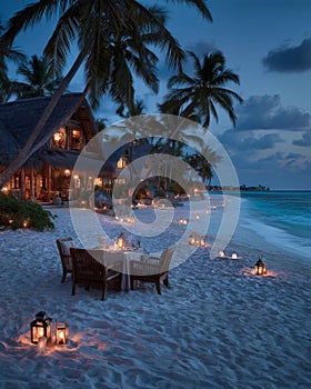 Romantic Beach Dinner at Sunset