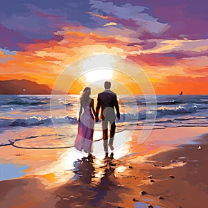 Romantic Beach Wedding at Sunset