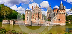 Romantic beautiful castles of Loire valley - chateau du Moulin.