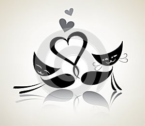 Romantic black cats