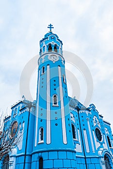 Romantic blue church in Bratislava. The south side of art-deco St. Elisabeth church in Bratislava, Slovakia