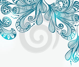 Romantic blue floral background