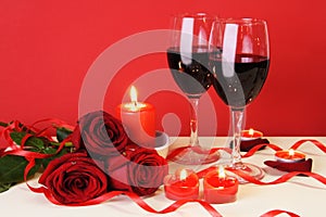 Romantic Candlelight Dinner Concept Horizontal