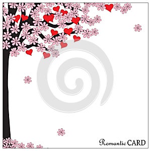 Romantic card tree of love